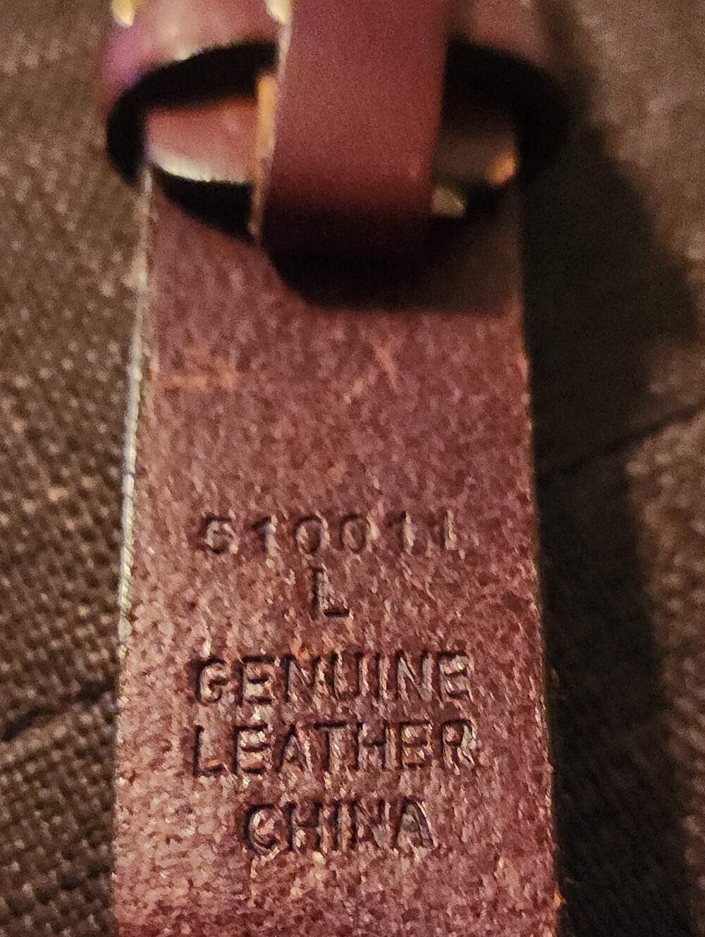 Tommy Hilfiger Brown Leather Belt with Gold-Tone Branded Buckle